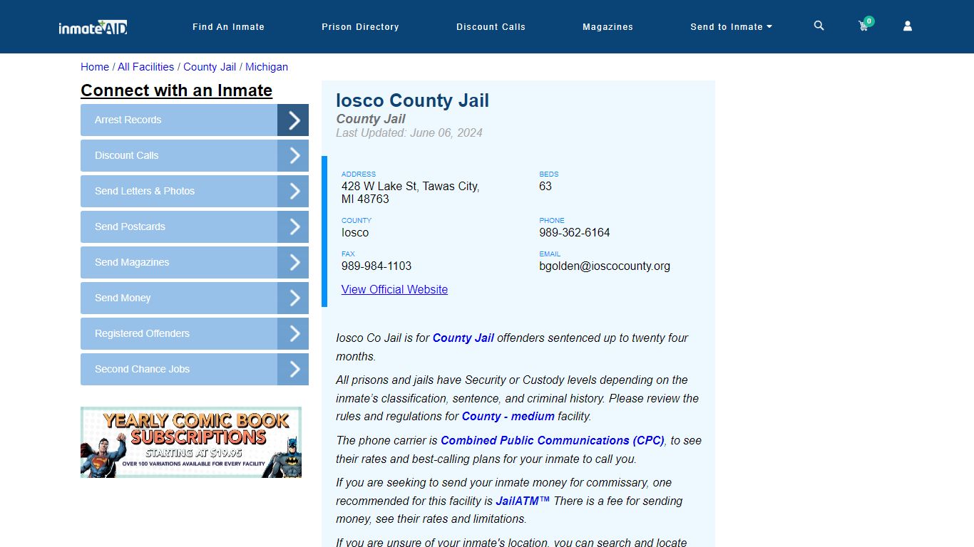 Iosco County Jail - Inmate Locator