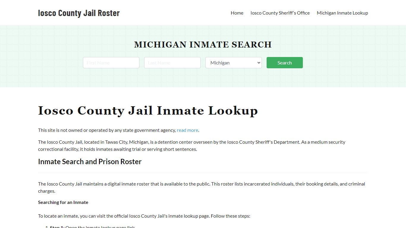 Iosco County Jail Roster Lookup, MI, Inmate Search