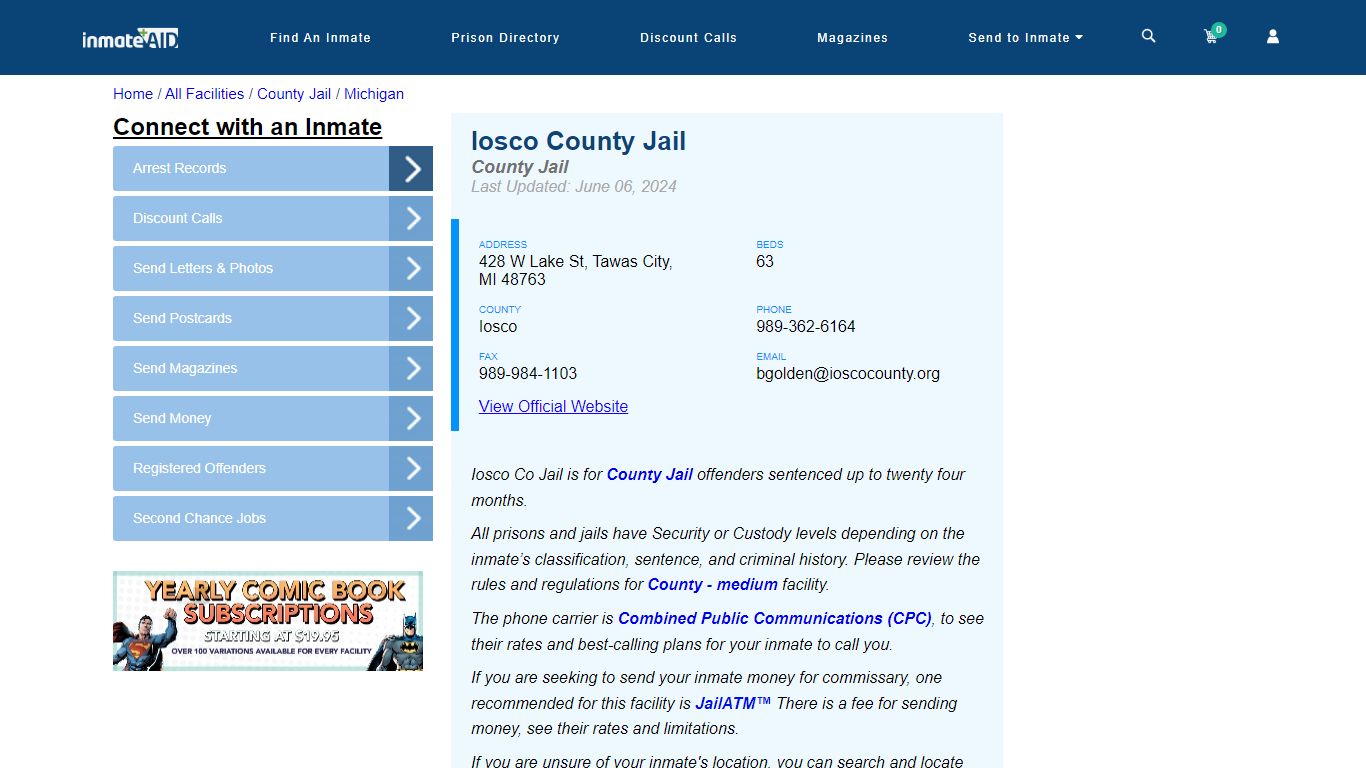 Iosco County Jail - Inmate Locator